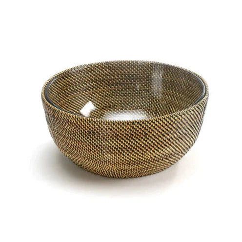 Wicker Salad and Serving Bowl with Glass 4QT Bowl-Home/Giftware-Kevin's Fine Outdoor Gear & Apparel