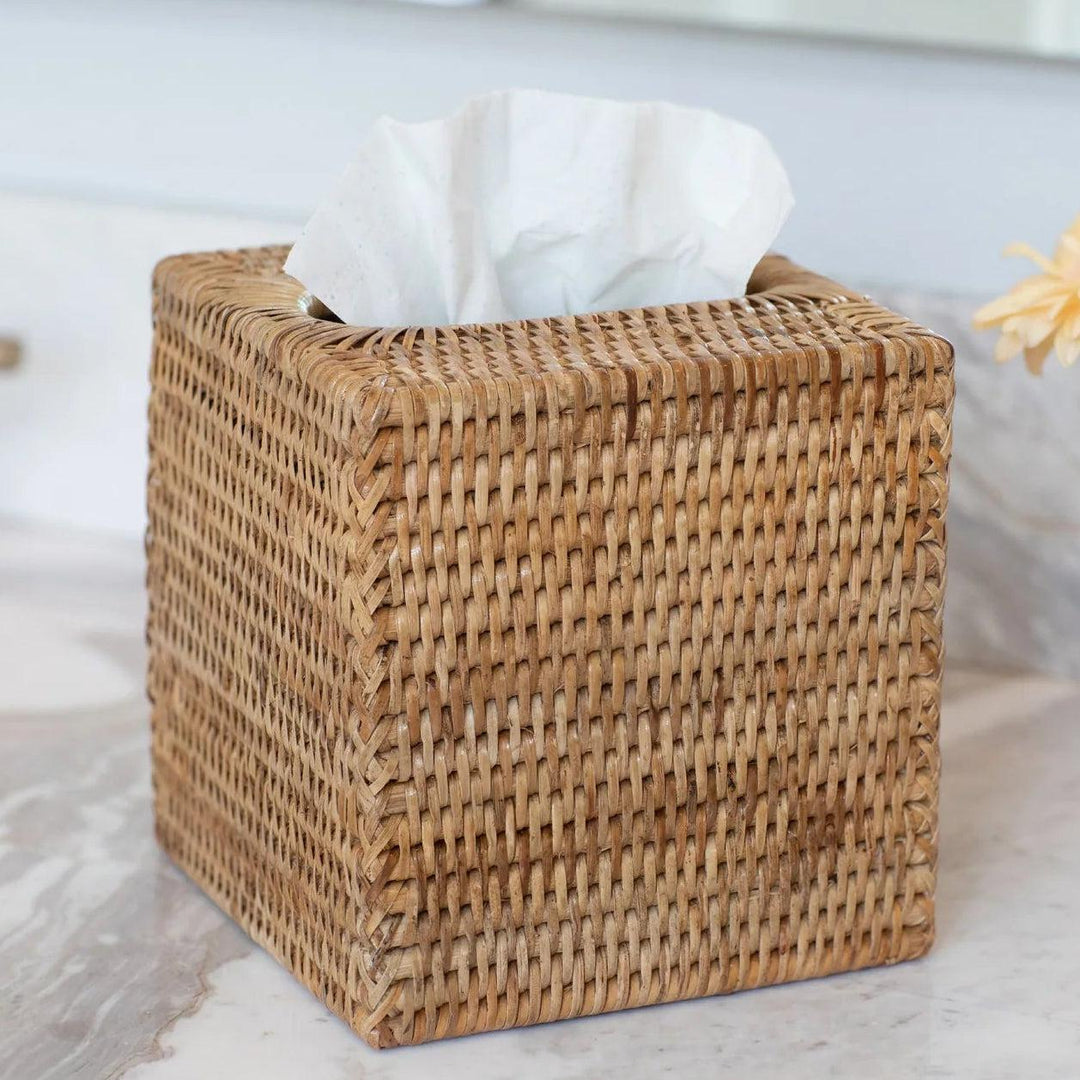 Wicker Column Tissue Box-Home/Giftware-Kevin's Fine Outdoor Gear & Apparel