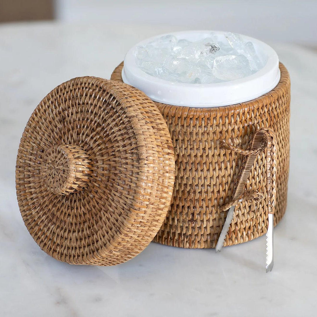 Wicker Ice Bucket with Tongs-Home/Giftware-Kevin's Fine Outdoor Gear & Apparel