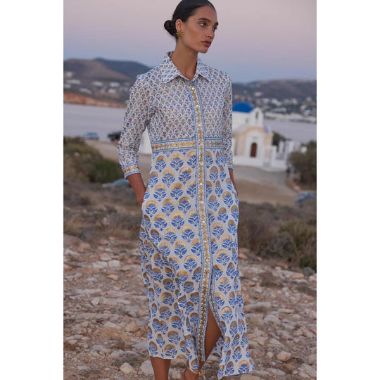 Oliphant Shirt Dress Maxi-Women's Clothing-Arbor Blue-S-Kevin's Fine Outdoor Gear & Apparel