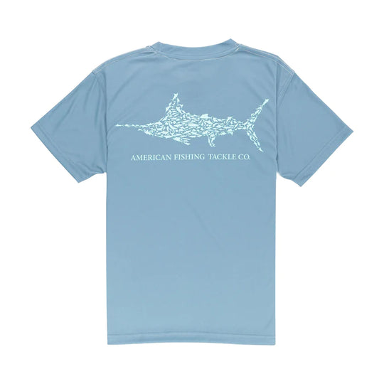 Aftco Youth Jigfish Short Sleeve Shirt-Children's Clothing-Slate Blue-S-Kevin's Fine Outdoor Gear & Apparel