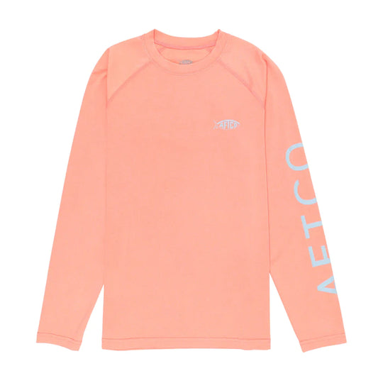 Aftco Youth Samurai Performance Long Sleeve Shirt-Children's Clothing-Desert Coral Heather-S-Kevin's Fine Outdoor Gear & Apparel