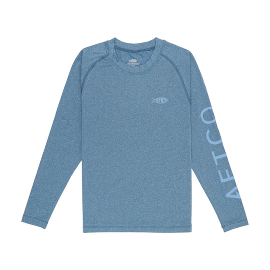 Aftco Youth Samurai Performance Long Sleeve Shirt-Children's Clothing-Space Blue Heather-S-Kevin's Fine Outdoor Gear & Apparel