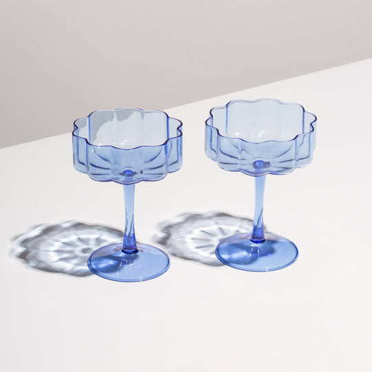 Fazeek Set of 2 Wave Coupe Glasses-Home/Giftware-Blue-Kevin's Fine Outdoor Gear & Apparel