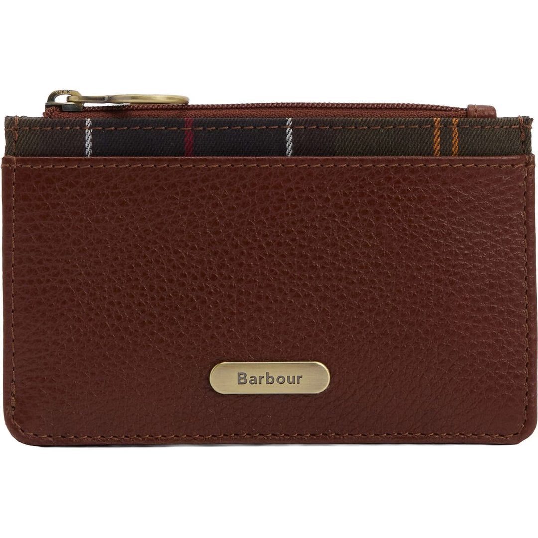 Barbour Alder Leather Card Holder-Men's Accessories-Brown/Classic-Kevin's Fine Outdoor Gear & Apparel