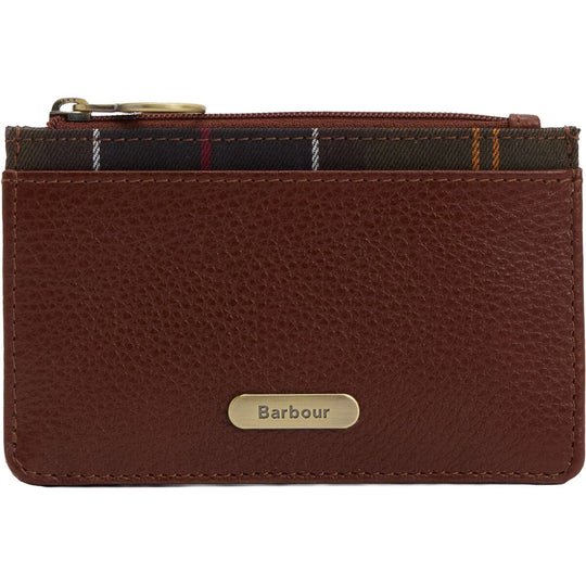 Barbour Alder Leather Card Holder-Men's Accessories-Brown/Classic-Kevin's Fine Outdoor Gear & Apparel