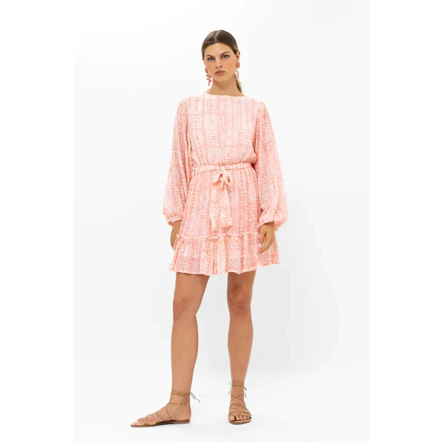 Oliphant Long Sleeve Flirty Short Dress-Women's Clothing-Bali Pink-XS-Kevin's Fine Outdoor Gear & Apparel