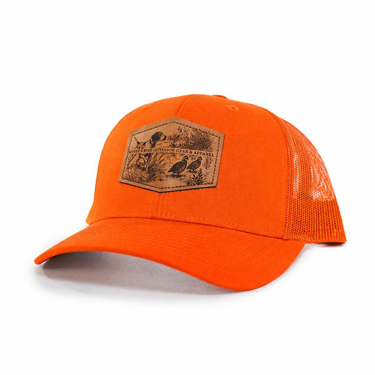 Kevin's Richardson Leather Pointer Patch Cap-Men's Accessories-Blaze-Kevin's Fine Outdoor Gear & Apparel