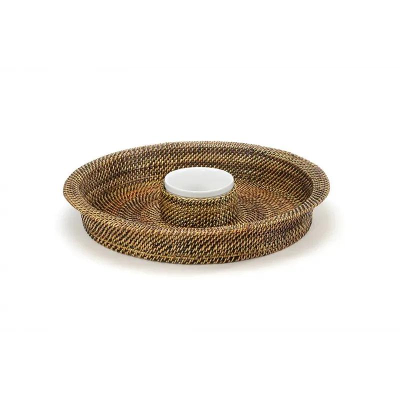 Wicker Round Chip & Dip Tray-Home/Giftware-Kevin's Fine Outdoor Gear & Apparel