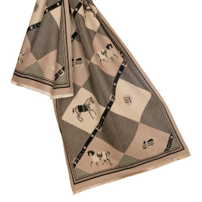 Equestrain Saratoga Horse Scarf-Women's Accessories-Black-Kevin's Fine Outdoor Gear & Apparel