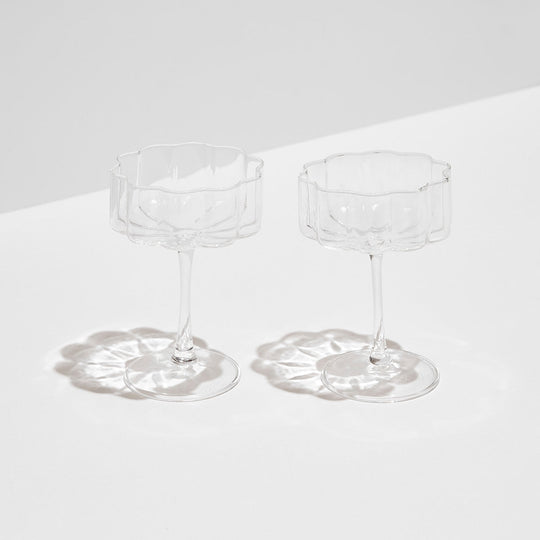 Fazeek Set of 2 Wave Coupe Glasses-Home/Giftware-Clear-Kevin's Fine Outdoor Gear & Apparel