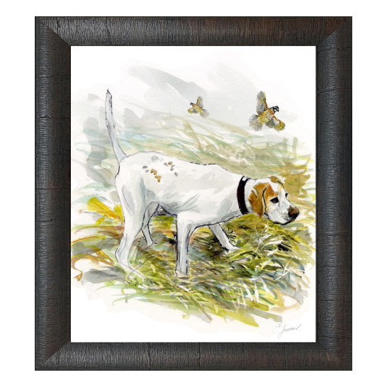 Upland Bird Dog Framed Prints-Home/Giftware-English Pointer Facing Right-Kevin's Fine Outdoor Gear & Apparel