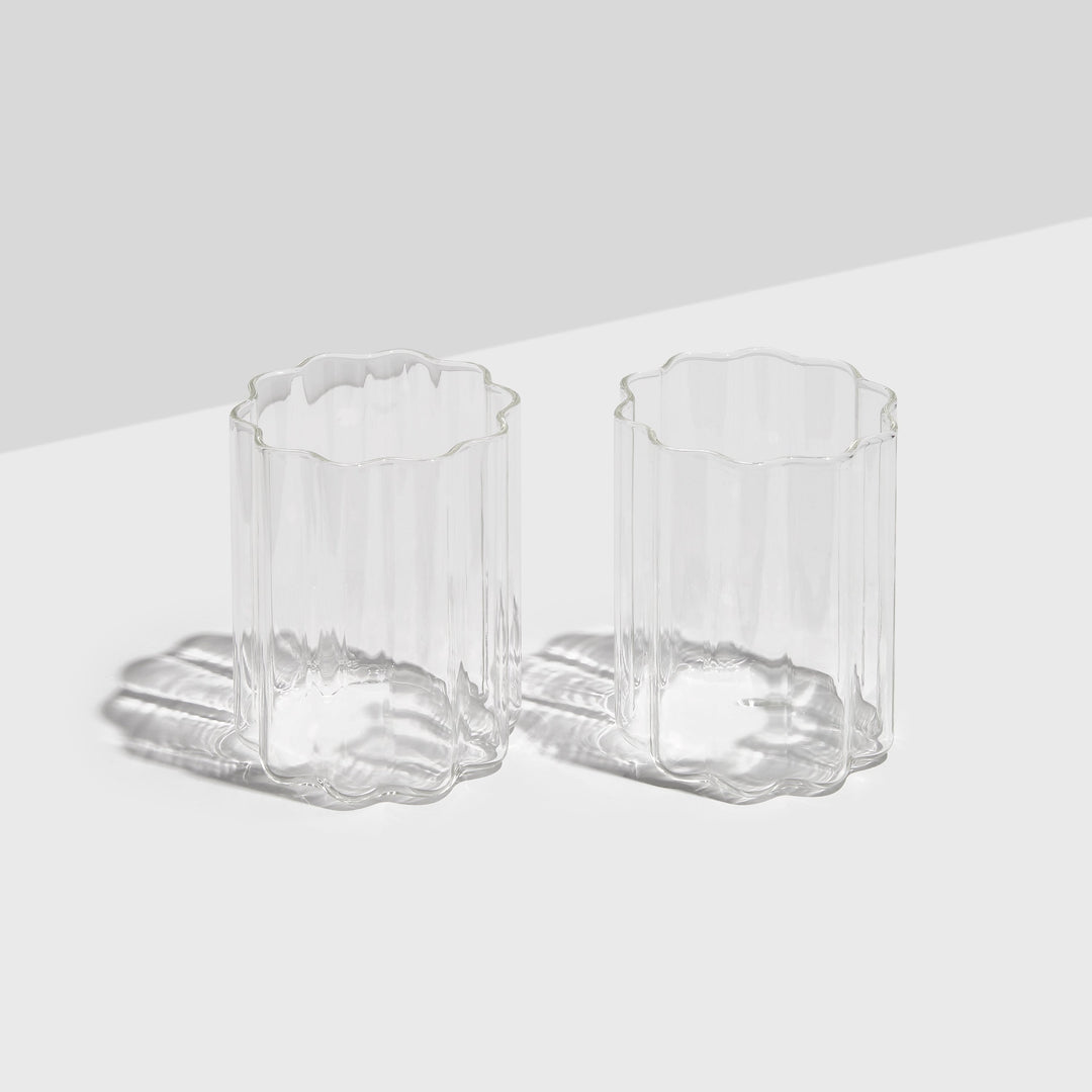 Fazeek Set of 2 Wave Glasses-Home/Giftware-Clear-Kevin's Fine Outdoor Gear & Apparel