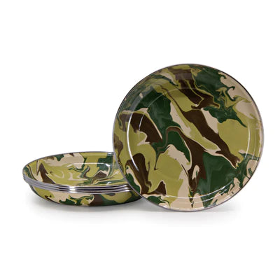 Golden Rabbit Enamelware Set of 4 Camouflage Pasta Plates-Home/Giftware-Kevin's Fine Outdoor Gear & Apparel