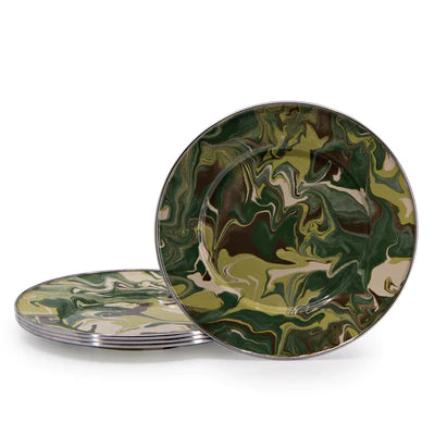 Golden Rabbit Enamelware Set of 4 Camouflage Sandwich Plates-Home/Giftware-Kevin's Fine Outdoor Gear & Apparel