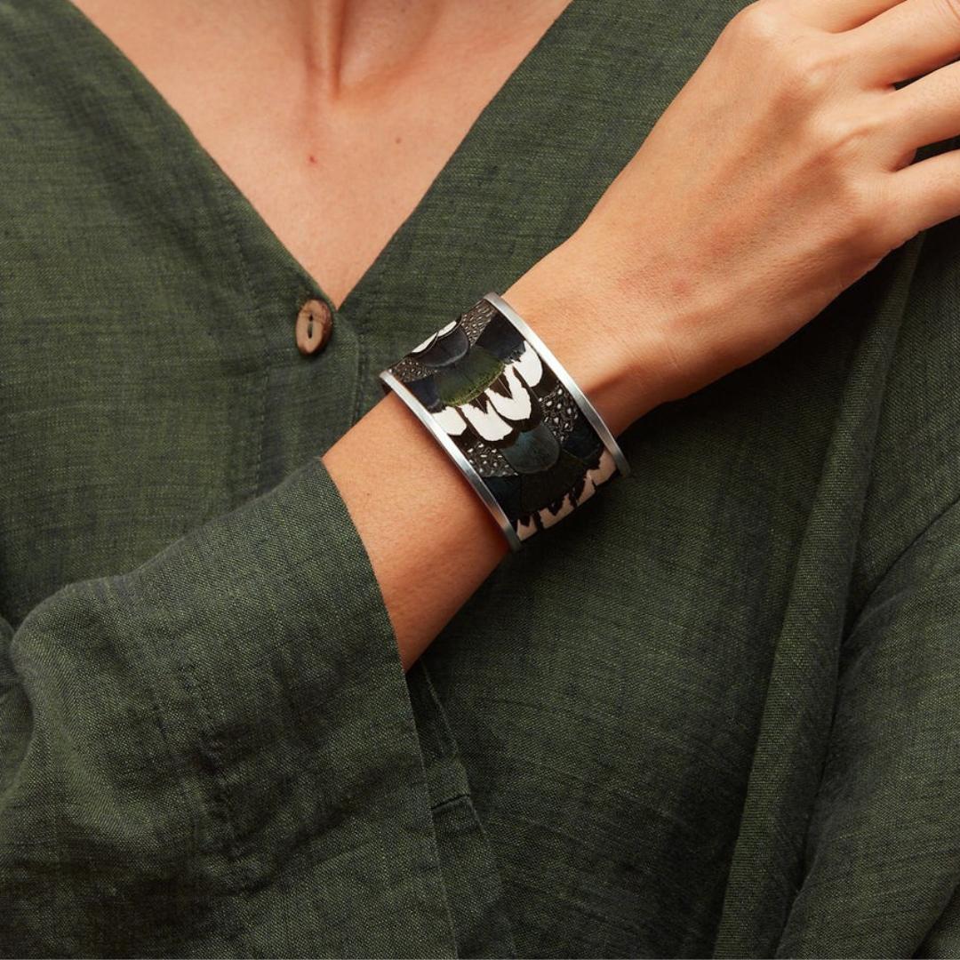 Brackish Dockside Wide Feather Cuff Bracelet-Women's Accessories-Kevin's Fine Outdoor Gear & Apparel