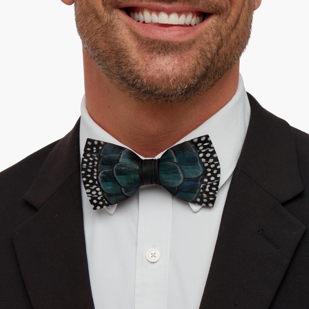 Brackish Green Pond Pheasant and Guinea Bow Tie-Men's Accessories-Kevin's Fine Outdoor Gear & Apparel
