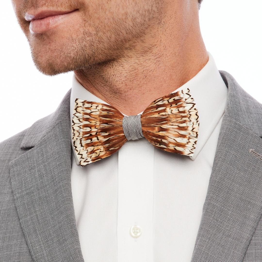Brackish Bobwhite Quail Feather Bow Tie-Men's Accessories-Kevin's Fine Outdoor Gear & Apparel
