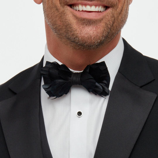Brackish Rice Black Goose Feather Bowtie-Men's Accessories-Kevin's Fine Outdoor Gear & Apparel