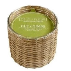 Hillhouse Naturals Field + Fleur 12oz 2 Wick Handwoven Candle-Home/Giftware-CUT GRASS-Kevin's Fine Outdoor Gear & Apparel