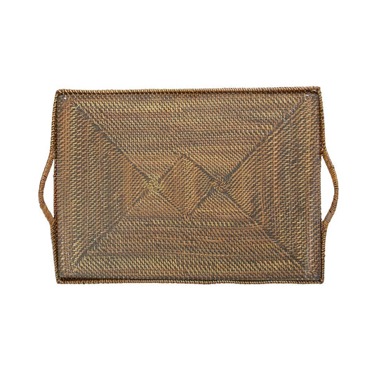 Wicker Serving Ware Rectangular Tray with Glass Bottom-Home/Giftware-Kevin's Fine Outdoor Gear & Apparel