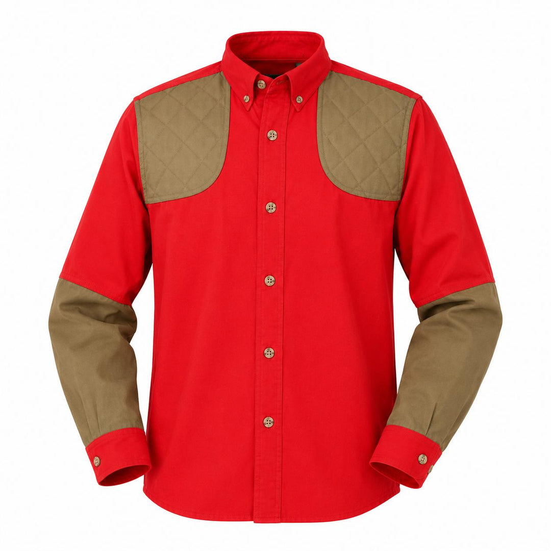 Kevin's Children's 100% Cotton Long Sleeve Shooting Shirt - B2B-Children's Clothing-Red/Khaki-XS-Kevin's Fine Outdoor Gear & Apparel