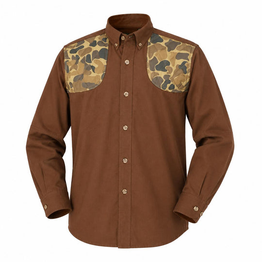 Kevin's Children's 100% Cotton Long Sleeve Shooting Shirt-Children's Clothing-Chocolate/Camo-XXS-Kevin's Fine Outdoor Gear & Apparel