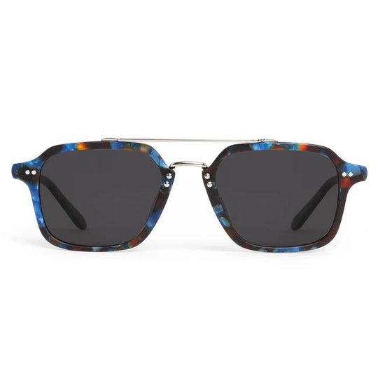 Krewe "Colton" Sunglasses-Sunglasses-Matte Blue Steel Silver Polarized-Grey (P)-Kevin's Fine Outdoor Gear & Apparel