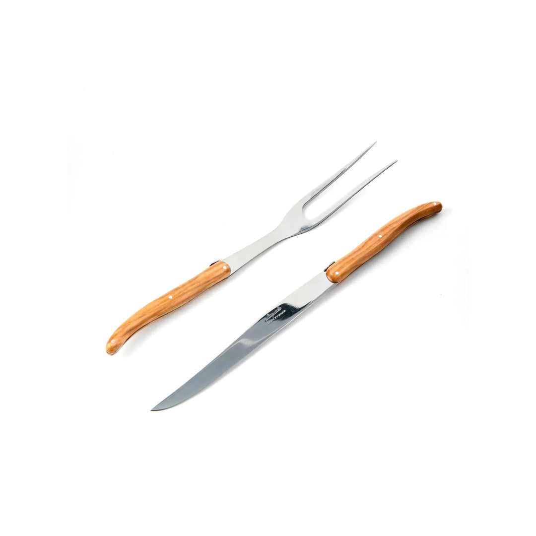 Laguiole Debutant Carving Set (Olive Wood)-Home/Giftware-Kevin's Fine Outdoor Gear & Apparel