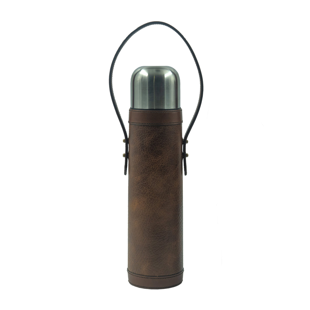 Kevin's Leather and Stainless Steel 1L Thermos-Home/Giftware-Kevin's Fine Outdoor Gear & Apparel