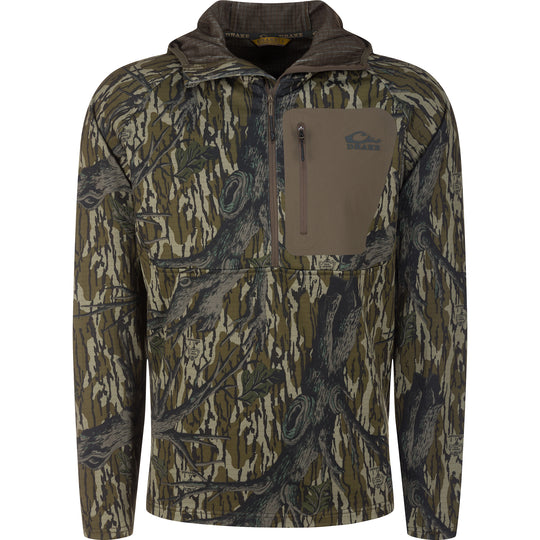 Drake Waterfowl Grid Fleece Half Zip Hoodie-Men's Clothing-Original Treestand-M-Kevin's Fine Outdoor Gear & Apparel