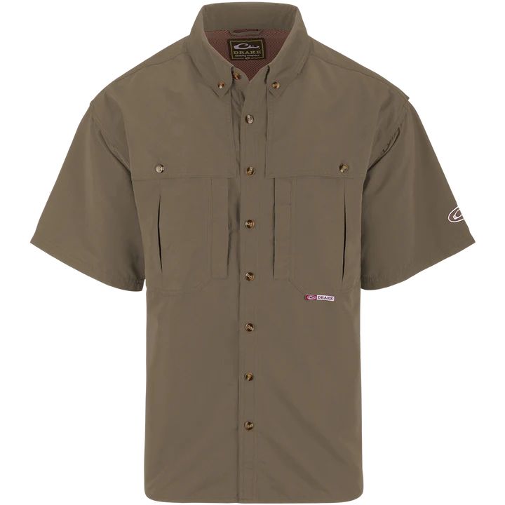 Drake Waterfowl Short Sleeve Wingshooter's Shirt-Men's Clothing-Kalamata Olive-S-Kevin's Fine Outdoor Gear & Apparel