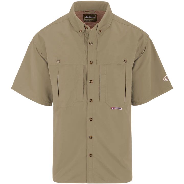 Drake Waterfowl Short Sleeve Wingshooter's Shirt-Men's Clothing-Timber Wolf Khaki-S-Kevin's Fine Outdoor Gear & Apparel
