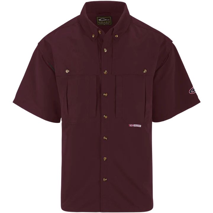 Drake Waterfowl Short Sleeve Wingshooter's Shirt-Men's Clothing-Windsor Wine-S-Kevin's Fine Outdoor Gear & Apparel