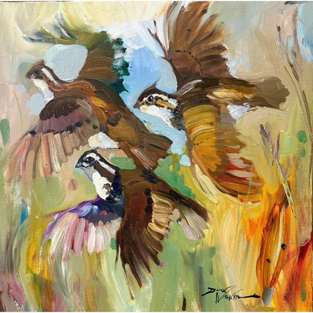 "Tres-Bobwhite Quail" Original Painting by Dirk Walker