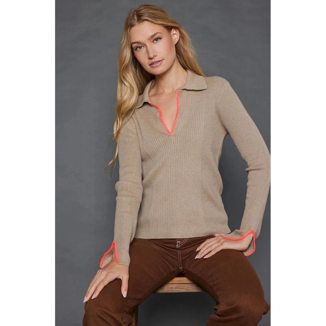 Lisa Todd Women's Collar Code Pullover-Women's Clothing-Oat-XS-Kevin's Fine Outdoor Gear & Apparel