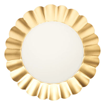 Sophistiplate Scalloped Dinner Plater Plate-Lifestyle-Gold & White-Kevin's Fine Outdoor Gear & Apparel