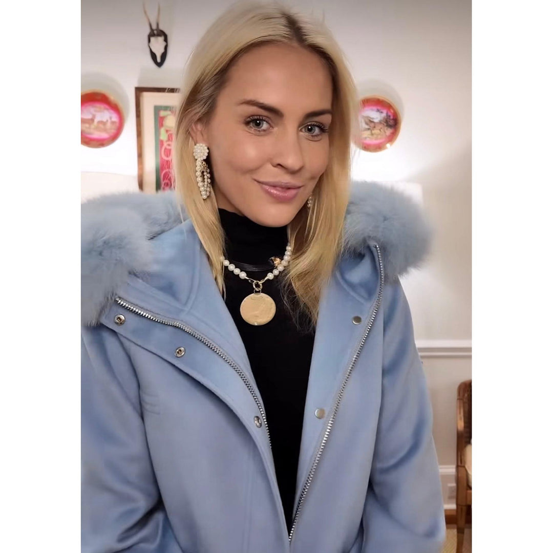 Frisson Victoria Cashmere & Wool Hooded Jacket-Women's Clothing-Blue-S-Kevin's Fine Outdoor Gear & Apparel