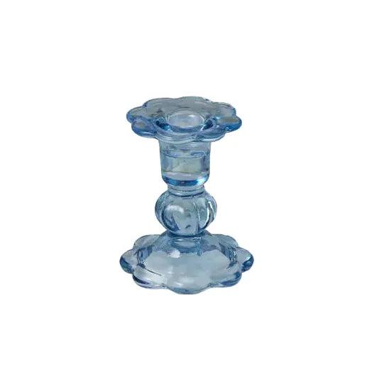 Glass Scalloped Candlestick Holder-Home/Giftware-Light Blue-Kevin's Fine Outdoor Gear & Apparel