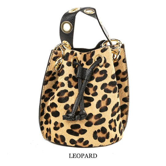 Italian Made Mini Bucket Bag-Women's Accessories-Leopard-One Size-Kevin's Fine Outdoor Gear & Apparel