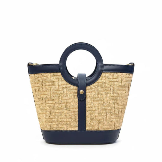 Kevin's Leather & Raffia Tote Bag