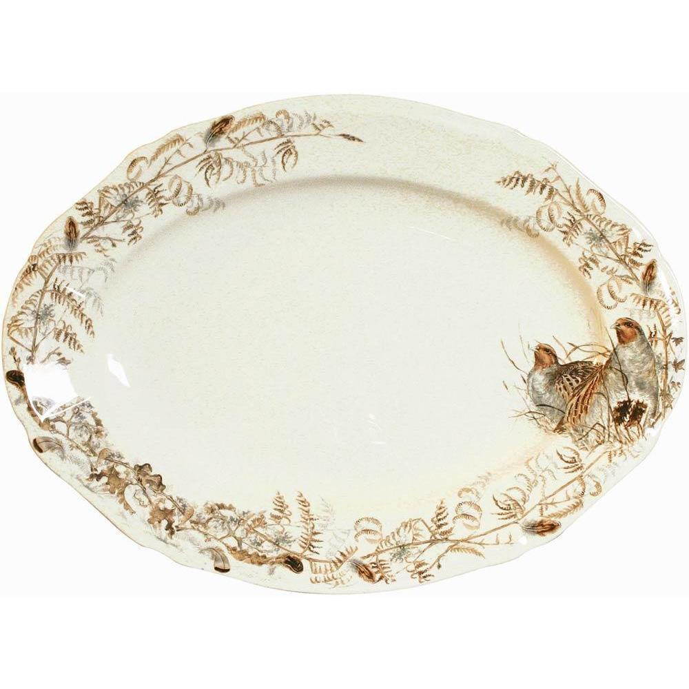 Sologne Game China - Quail Oval Platter-Home/Giftware-Kevin's Fine Outdoor Gear & Apparel