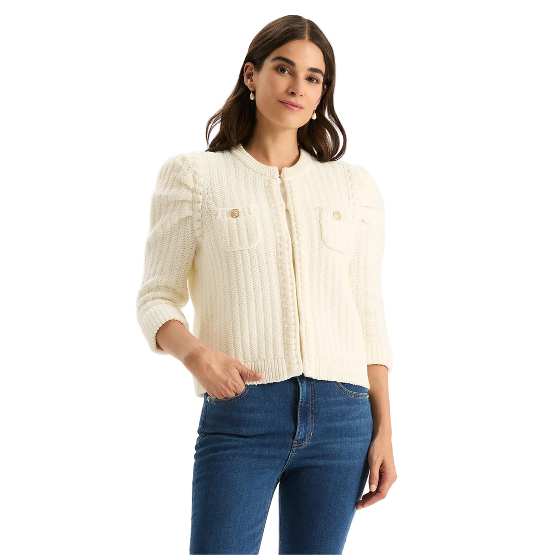 Tyler Boe Liza Cotton Blend Knit Jacket-Women's Clothing-White-XS-Kevin's Fine Outdoor Gear & Apparel