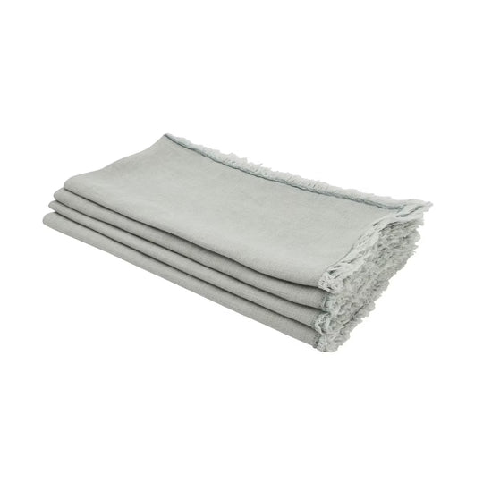 Fringed Design Stone Washed Napkin-Home/Giftware-Blue Grey-Kevin's Fine Outdoor Gear & Apparel