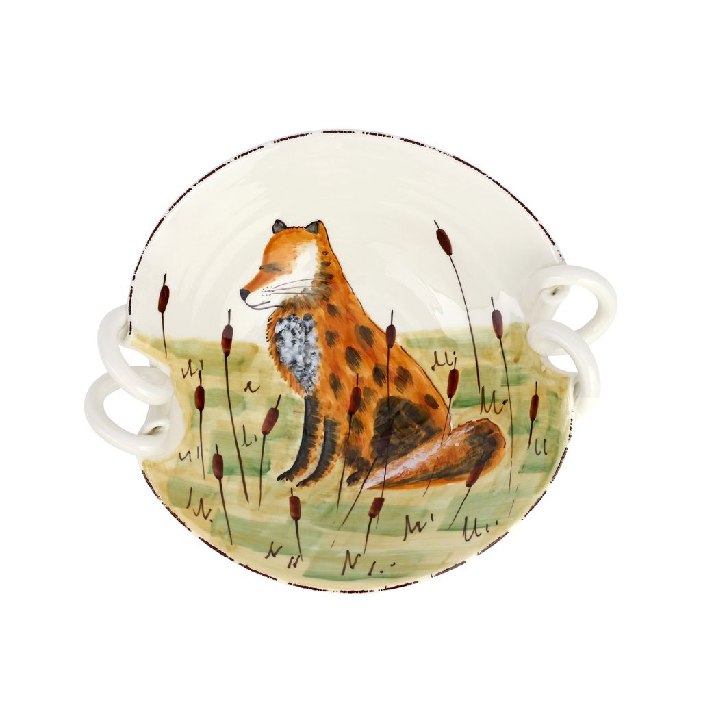 Vietri Wildlife Handled Bowl-Home/Giftware-Fox-Kevin's Fine Outdoor Gear & Apparel