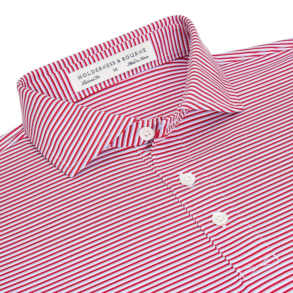 Holderness & Bourne "Gresham" Polo-Men's Clothing-Liberty Red/Marlin Blue/White-S-Kevin's Fine Outdoor Gear & Apparel