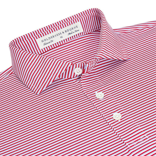 Holderness & Bourne "Gresham" Polo-Men's Clothing-Liberty Red/Marlin Blue/White-S-Kevin's Fine Outdoor Gear & Apparel