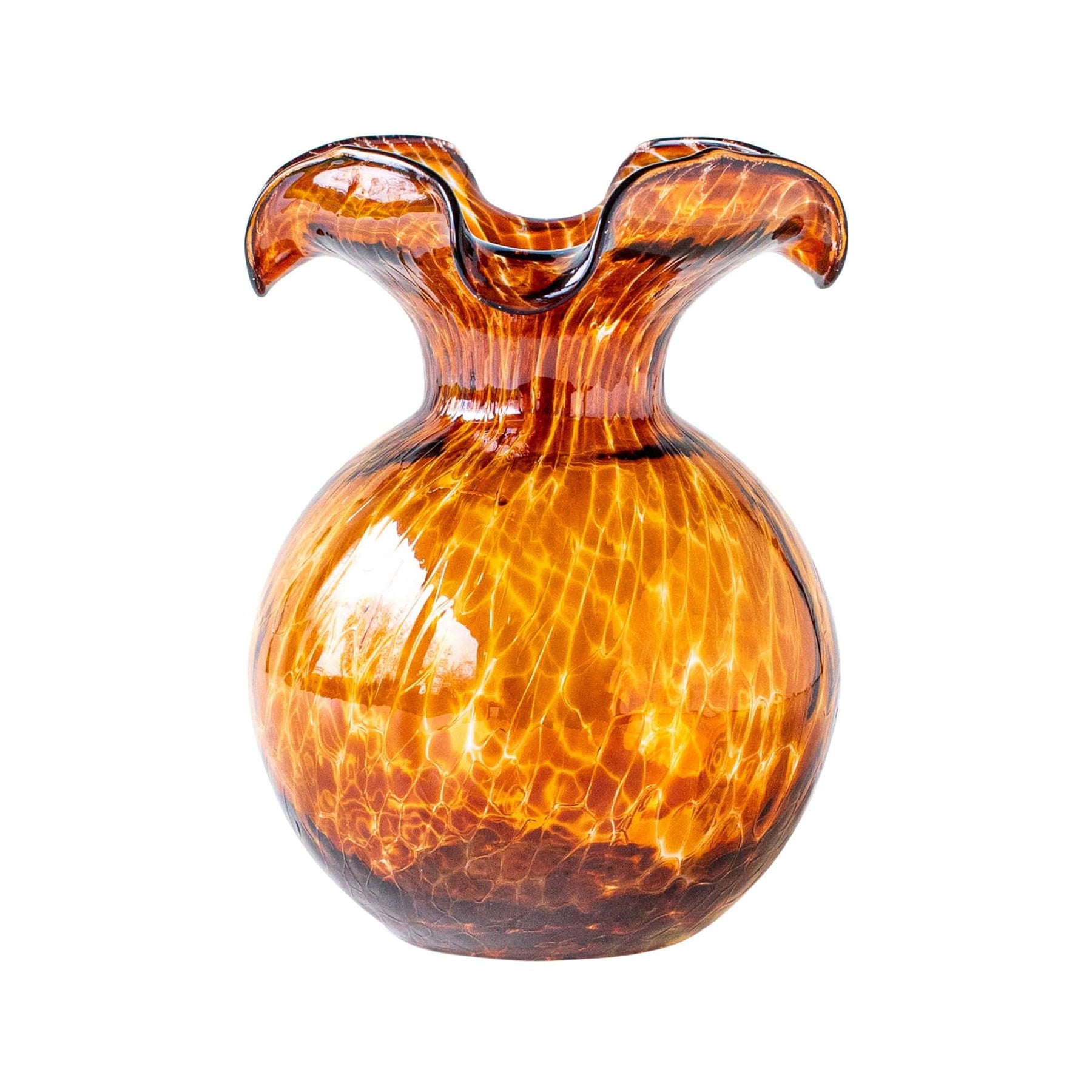 Vietri Hibiscus Small Fluted Vase-Home/Giftware-Brown Tortoise Shell-Kevin's Fine Outdoor Gear & Apparel