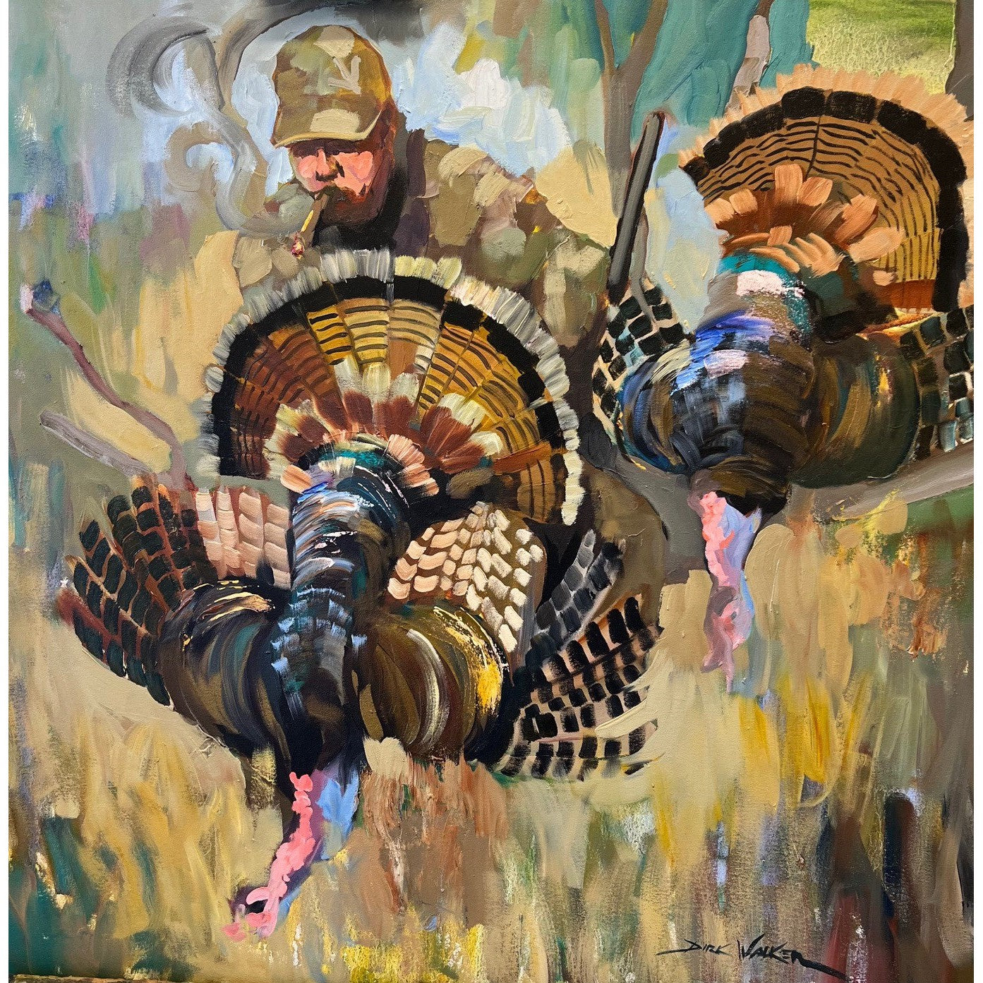 "A Double Deserves a Smoke " Painting by Dirk Walker-Home/Giftware-Kevin's Fine Outdoor Gear & Apparel