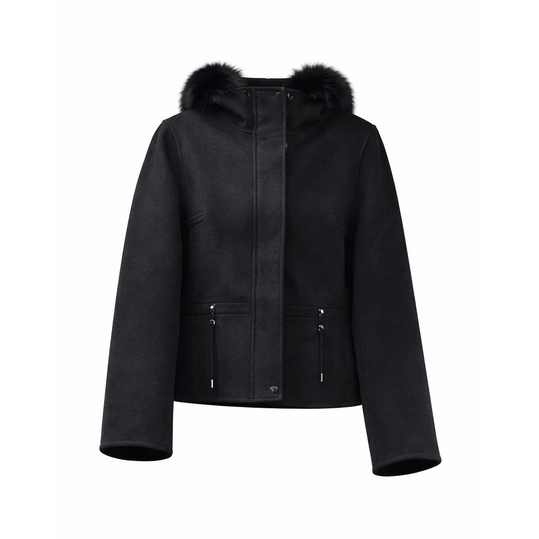 Frisson Victoria Cashmere & Wool Hooded Jacket-Women's Clothing-Black-S-Kevin's Fine Outdoor Gear & Apparel
